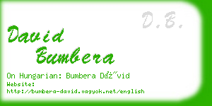 david bumbera business card